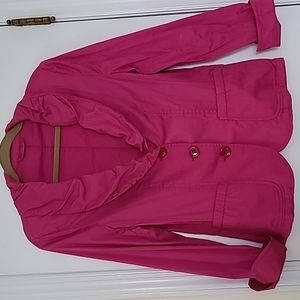 Steilmann Euro cotton magenta/fuschia jacket w ruched lapels US 8